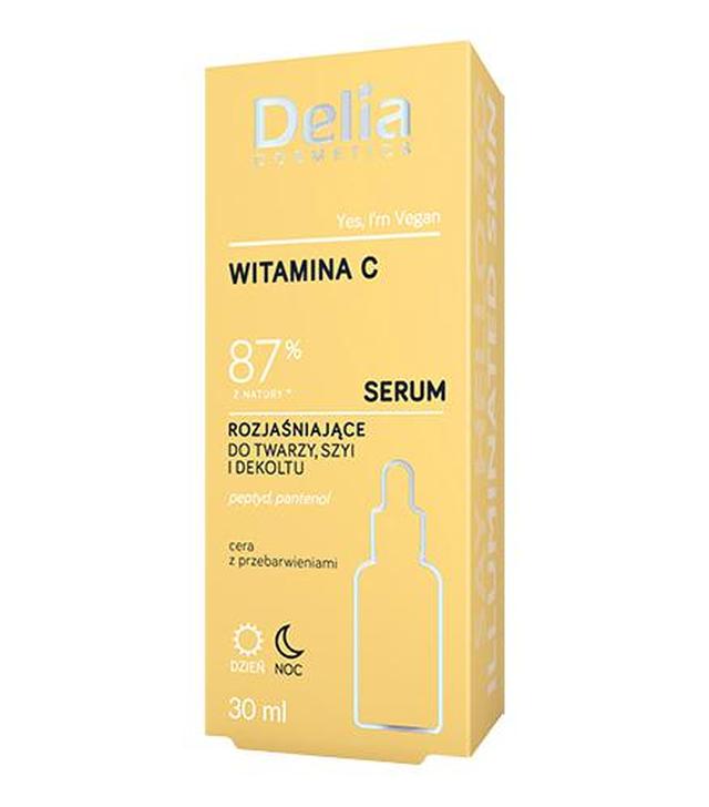 Delia Cosmetics Witamina C Serum rozjaśniające do twarzy szyi i dekoltu, 30 ml, cena, opinie, wskazania