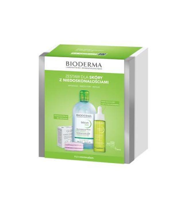 Bioderma Sebium Zestaw Xmass 2024 H2O Woda micelarna 500 ml + Serum 30ml + Płatki Glov płatki kosmetyczne 3 sztuki