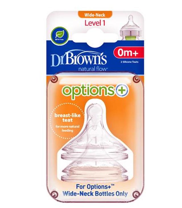 DR BROWN'S Smoczek do butelki Options+ Szeroka szyjka 0m+ - 2 szt. - cena, właściwości, opinie