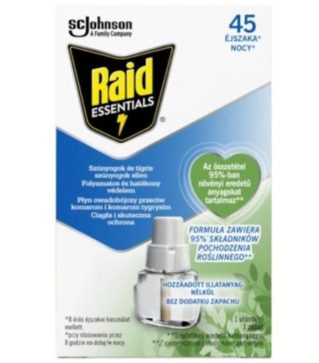 Raid Essentials, Płyn do urządzenia przeciw komarom 45 nocy, 27 ml
