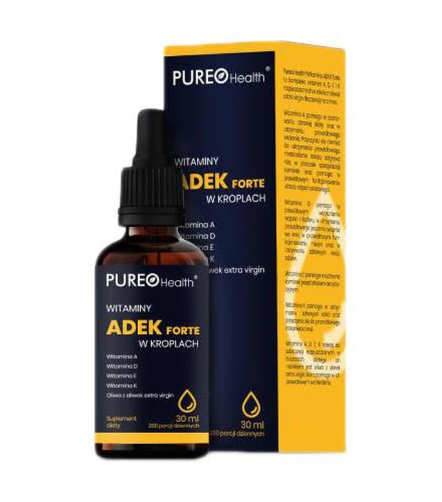 Pureo Health Witaminy ADEK Forte w kroplach, 30 ml cena, opinie, właściwości