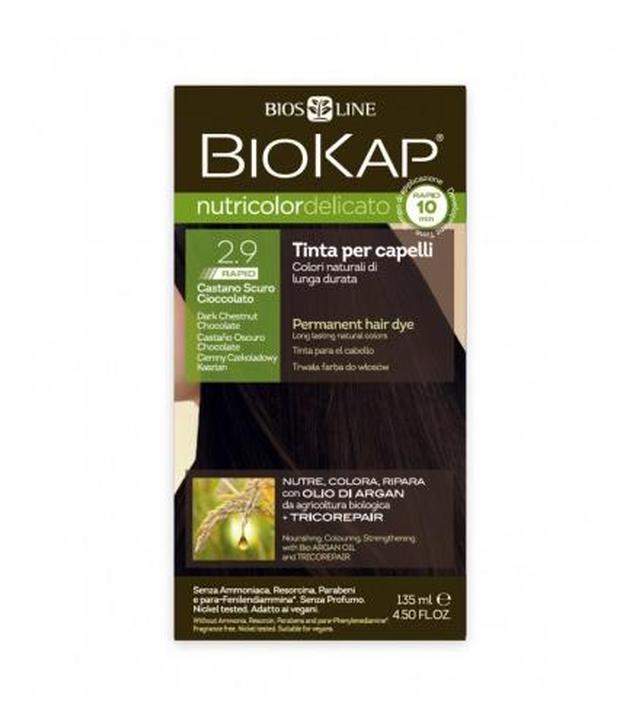 Biokap Nutricolor Delicato Rapid Farba do włosów 2.9 Ciemny Czekoladowy Kasztan - 135 ml
