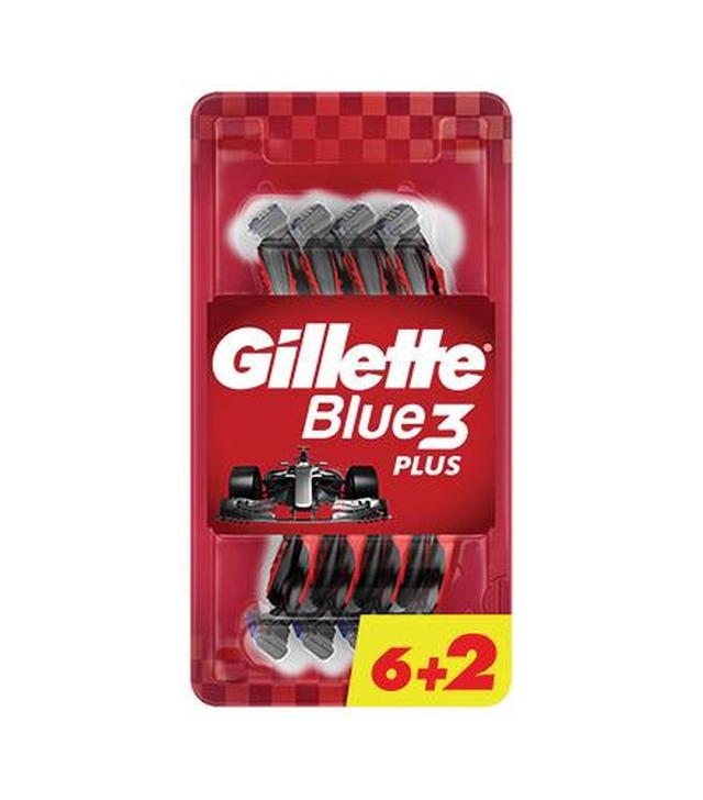 Gillette Blue3 Nitro Jednorazowa maszynka do golenia dla mężczyzn, 6+2 sztuki