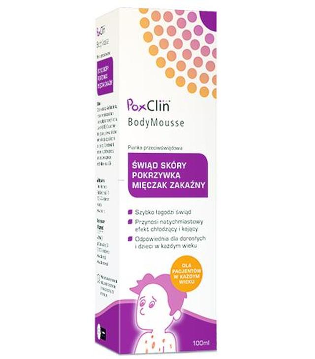 POXCLIN BODYMOUSSE Pianka przeciwświądowa - 100 ml - łagodzenie świądu - cena, właściwości, opinie - ważny do 2025-10-31