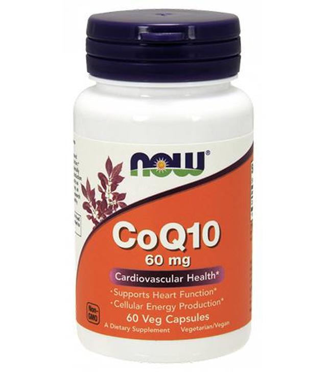 Now Foods CoQ10 60 mg, 60 kaps., koenzym Q10 dla zdrowia układu krążenia i skóry, cena, opinie, właściwości