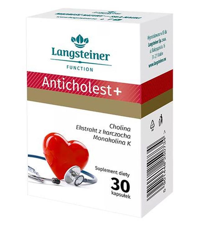 LANGSTEINER Anticholest+, 30 kaps., cena, opinie, właściwości - ważny do 2025-08-31
