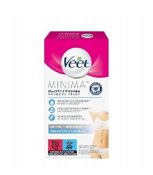 Veet Minima Plastry do depilacji bikini i pach dla skóry wrażliwej, 16 sztuk