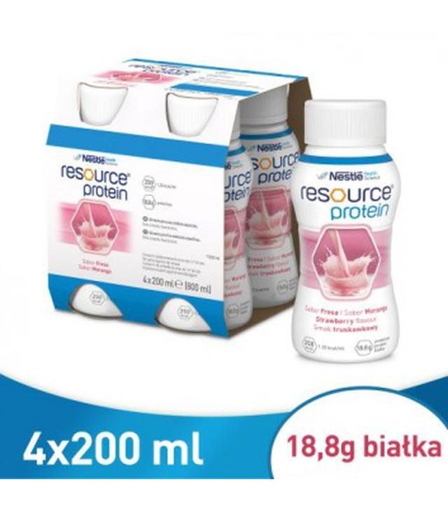 Resource Protein, płyn, smak truskawkowy, 4 x 200 ml - ważny do 2025-07-17