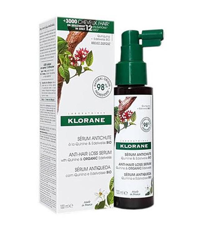 Klorane Serum przeciw wypadaniu włosów z chininą i organiczną szarotką, 100 ml, cena, opinie, stosowanie