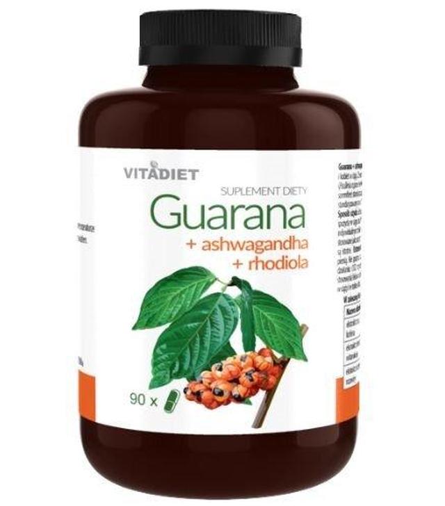 Vitadiet Guarana + Ashwagandha + Rhodiola, 90 kapsułek