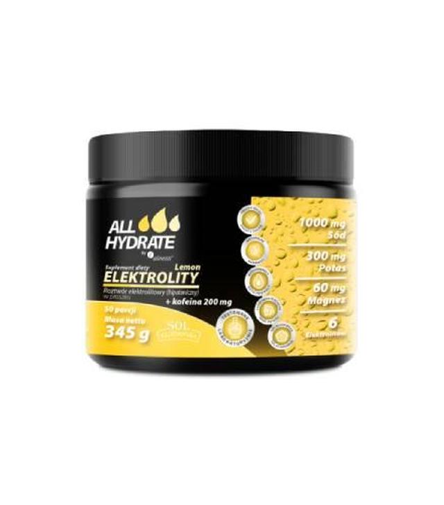 Aliness AllHydrate, Elektrolity lemon + kofeina 200 mg, 345 g