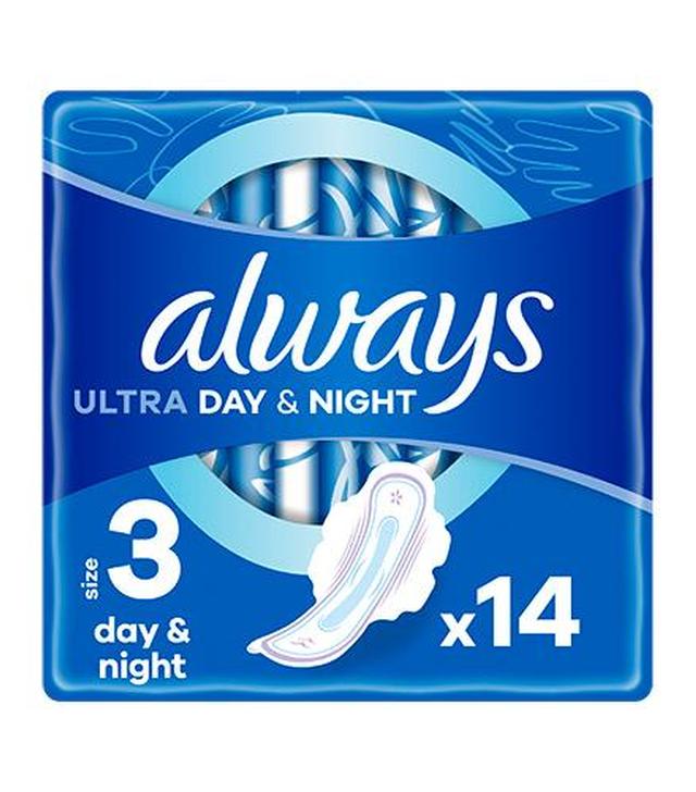 Always Ultra Night 3 Podpaski ze skrzydełkami, 14 sztuk