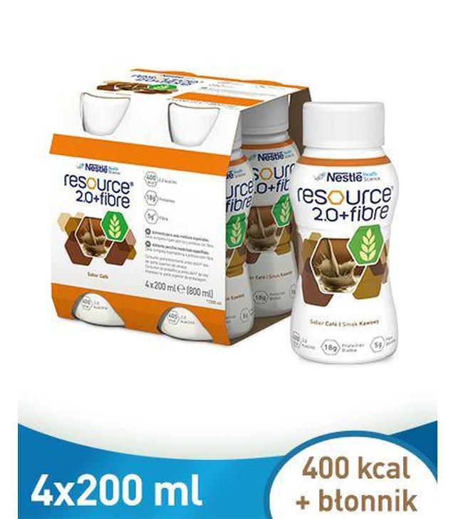 Resource 2.0+Fibre, płyn o smaku kawowym, 4 x 200 ml