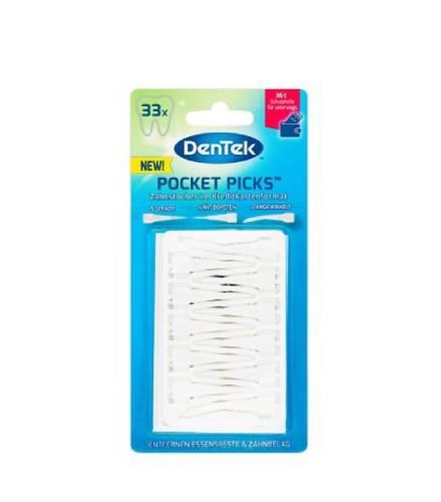 DenTek, 3-in-1 Cleaner, czyścik z wykałaczką, nicią i szczoteczką międzyzębową z etui, 12 sztuki