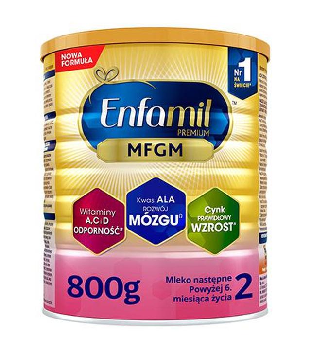 Enfamil Premium MFGM 2, powyżej 6. m-ca życia, Mleko modyfikowane, 800 g, cena, opinie, wskazania