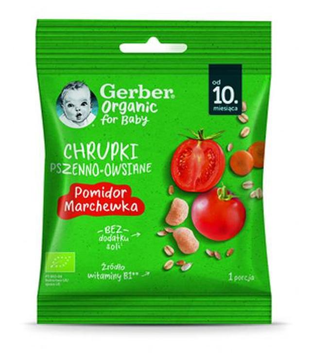 Gerber Organic Chrupki pszenno-owsiane pomidor marchewka dla niemowląt od 10. miesiąca, 7 g