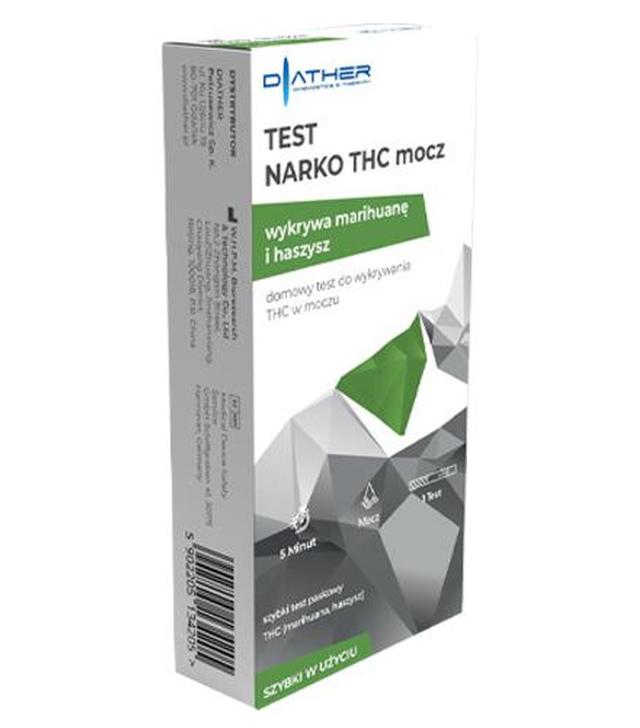 Diather Test NARKO THC mocz Test paskowy do wykrywania obecności narkotyków w moczu, 1 szt., cena, opinie, wskazania