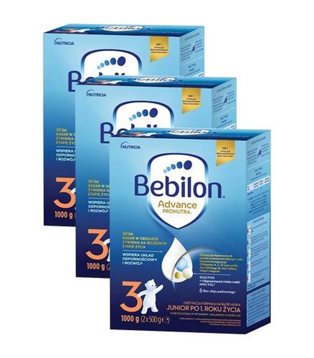 Bebilon 3 Advance Pronutra Junior, odżywcza formuła na bazie mleka po 1. roku życia, 3 x 1000 g