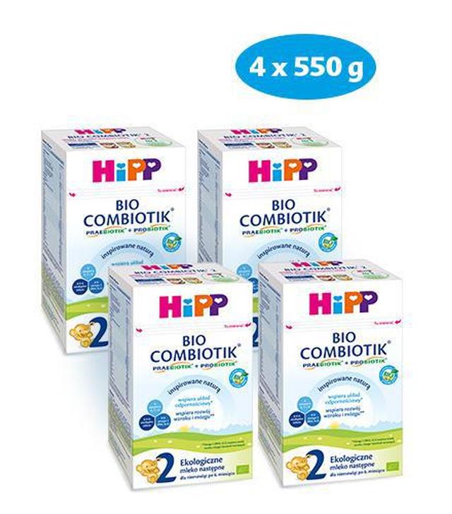 HIPP 2 BIO COMBIOTIK ekologiczne mleko następne, dla niemowląt po 6. m-cu, 550 g, 4x550g.