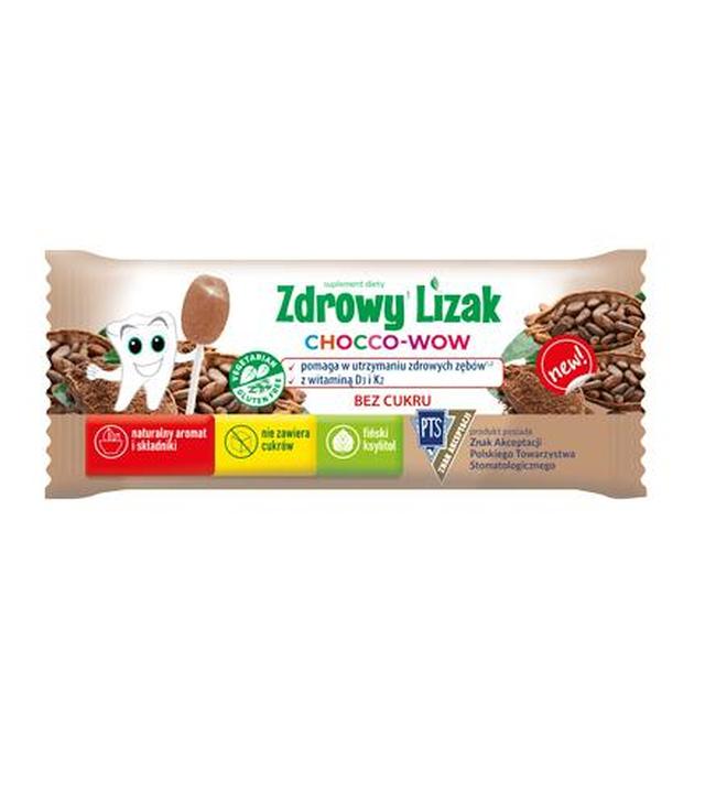 Zdrowy lizak Chocco-Wow o smaku kakao, 1 sztuka