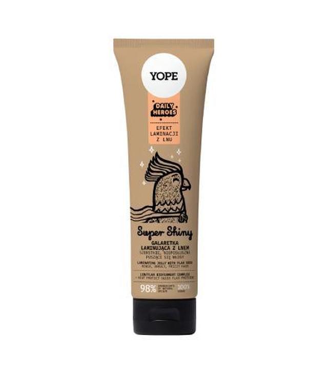 Yope Daily Heroes Super Shiny Galaretka laminująca z lnem do włosów, 140 ml