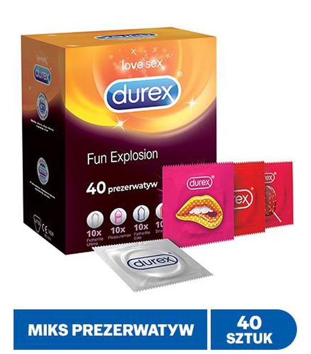 Durex Love Sex Fun Explosion Prezerwatywy ultracienkie z naturalnej gumy lateksowej - 40 szt. - cena, opinie, właściwości