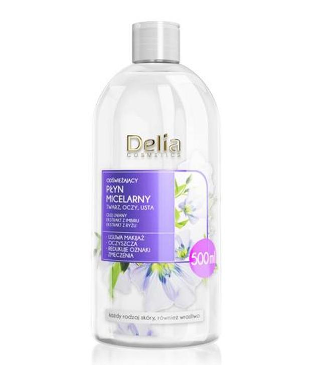 Delia Płyn micelarny odświeżający - 500 ml Płyn oczyszczający do każdego typu skóry - cena, opinie, stosowanie