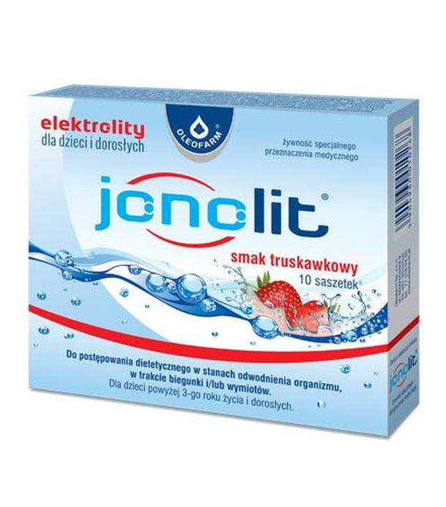 JONOLIT Smak truskawkowy - 10 sasz. - elektrolity - cena, opinie, wskazania