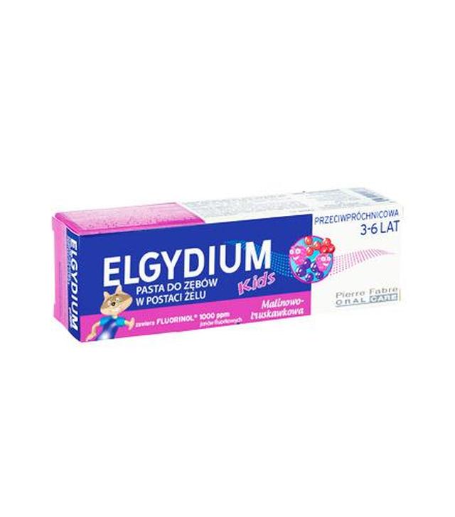 Elgydium Kids Przeciwpróchnicowa pasta do zębów dla dzieci od 3 do 6 roku życia o smaku malinowo-truskawkowym - 50 ml - cena, opinie, właściwości