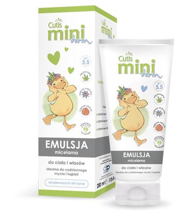 CUTIS MINI DERM Emulsja micelarna do ciała i włosów - 200 ml - łagodne środki myjące - cena, właściwości, opinie