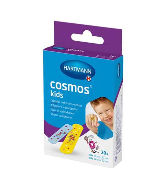 Hartmann Cosmos Kids Plastry dziecięce Kolorowe 2 rozmiary, 20 sztuk