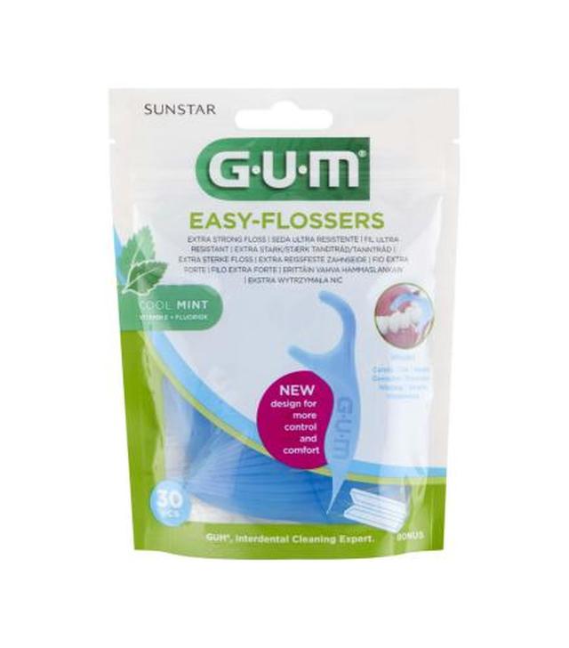 SUNSTAR GUM EASY-FLOSSERS Woskowana nić dentystyczna na uchwycie - 30 szt. - cena, stosowanie, opinie