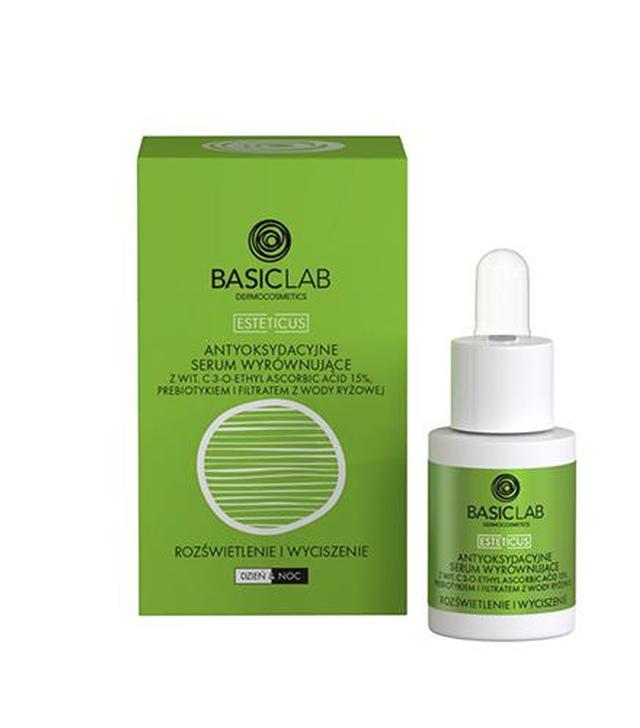 Basiclab Esteticus Antyoksydacyjne Serum wyrównujące z witaminą C 3 - O - Ethyl Ascorbic Acid 15 % prebiotykiem i filtratem z wody ryżowej, 15 ml, cena, opinie, skład