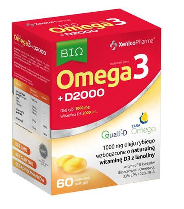 BIO Omega3 + D2000 - 60 kaps Na serce i odporność - cena, opinie, stosowanie