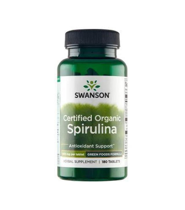 SWANSON Spirulina 100% organiczna 500 mg, 180 tabletek