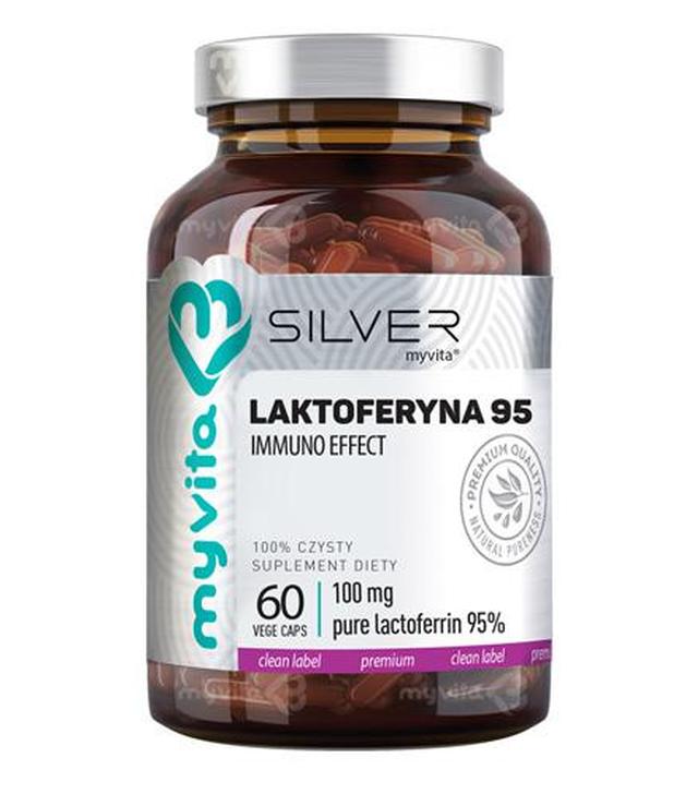 MyVita Silver 100% Laktoferyna 100 mg, 60 kaps., cena, opinie, właściwości