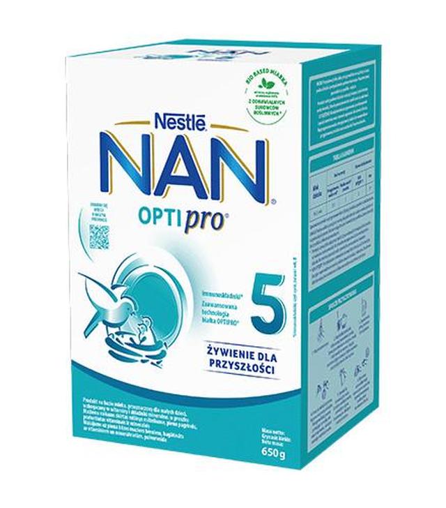 Nestle Nan Optipro 5, mleko modyfikowane wzbogacone w witaminy i składniki mineralne dla dzieci po 2,5. roku życia, 650 g