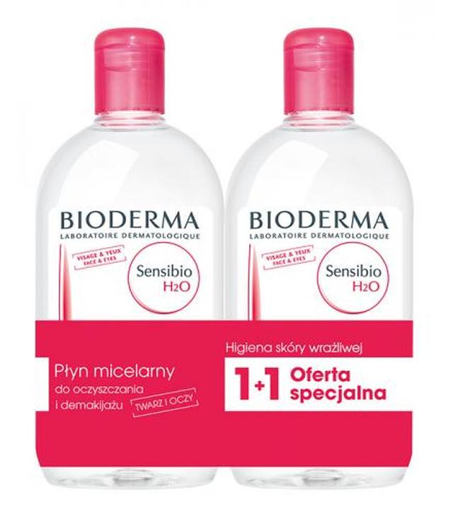 BIODERMA SENSIBIO H2O DUOPACK Płyn micelarny do oczyszczania twarzy i zmywania makijażu, 2 x 500 ml
