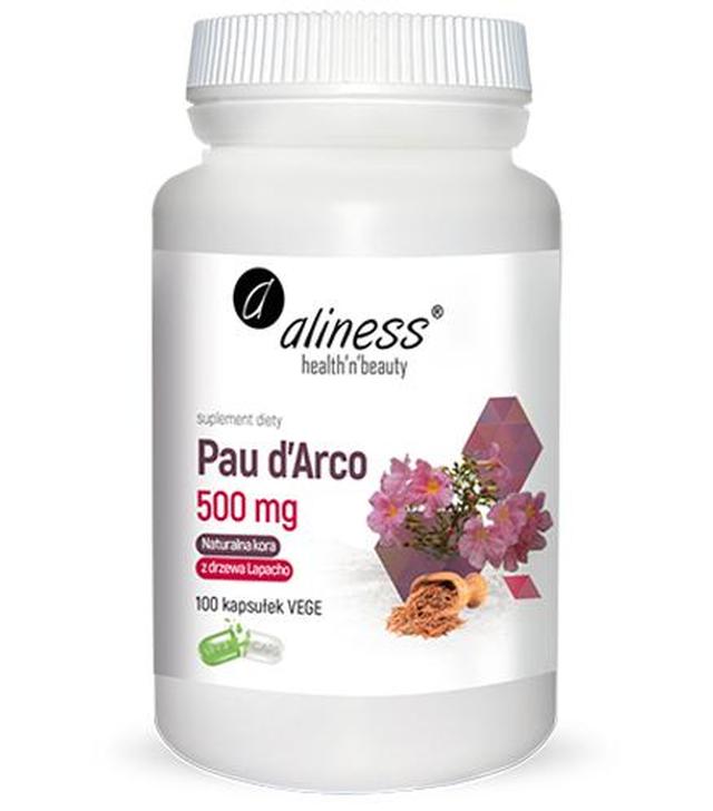 Aliness Pau d'Arco 500 mg naturalna kora z drzewa Lapacho, 100 kapsułek