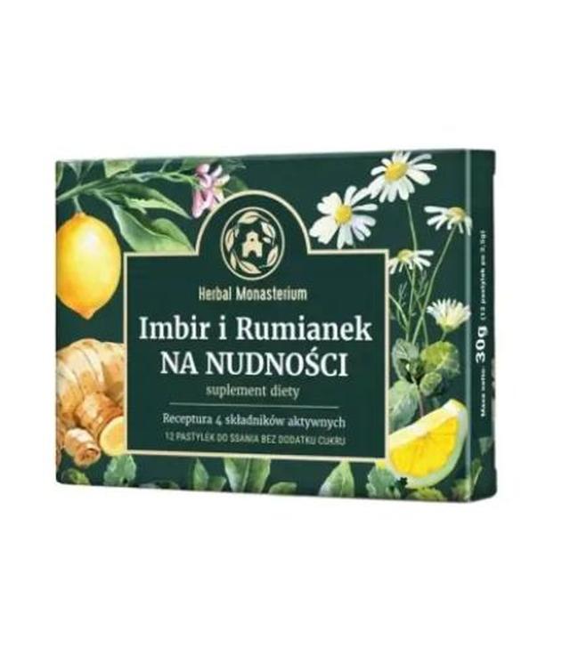 Herbal Monasterium Imbir i Rumianek, 12 pastylek