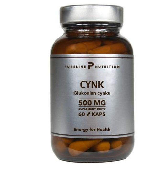 PURELINE NUTRITION CYNK Glukonian cynku 500 mg, 60 kapsułek