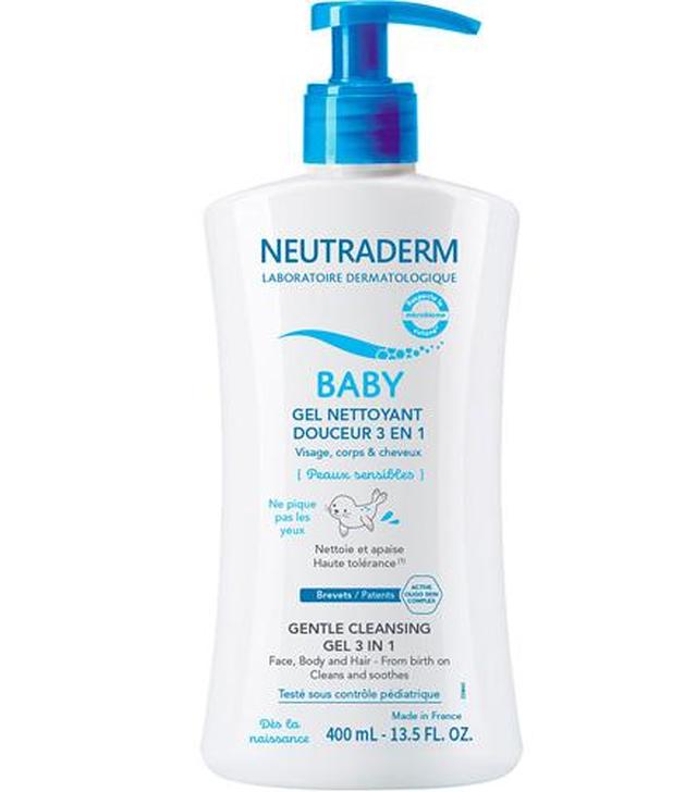 Neutraderm Baby Łagodny żel myjący 3 w 1 Twarz, ciało i włosy, 400 ml