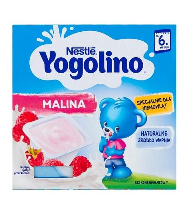 NESTLE YOGOLINO Deserek mleczno-owocowy, jogurcik malina po 6 miesiącu - 4x100 g - ważny do 2025-06-30