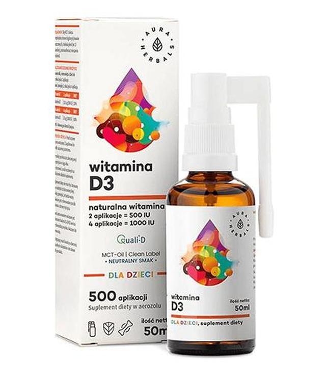 Aura Herbals Witamina D3 dla dzieci - 50 ml - cena, opinie, składniki