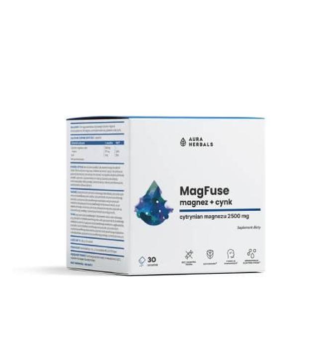 Aura Herbals MagFuse Magnez + Cynk, saszetki, 30 sztuk