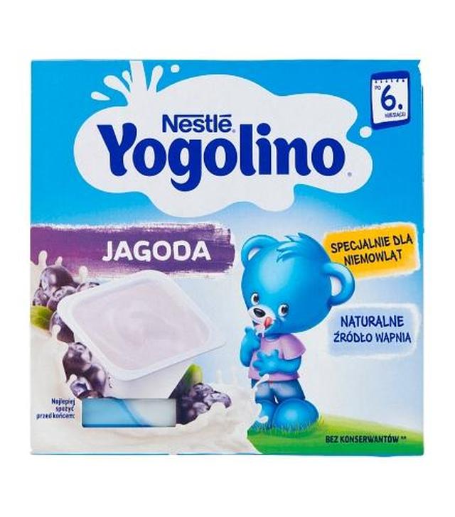 NESTLE YOGOLINO Deserek mleczno-owocowy, jogurcik jagoda po 6 miesiącu - 4x100 g - ważny do 2024-06-30