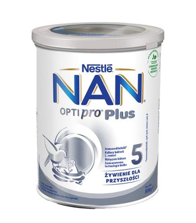 Nestle Nan OptiPro Plus 5 Produkt na bazie mleka dla małych dzieci po 2,5 roku życia, 800 g, cena, opinie, właściwości