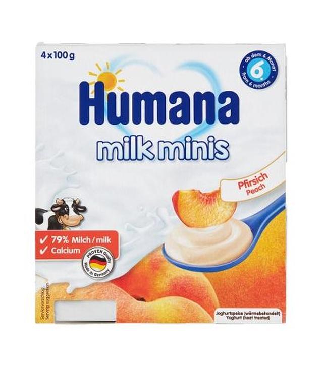 Humana Milk Minis Deserek jogurtowy o smaku brzoskwiniowym po 6 m-cu, 400 g