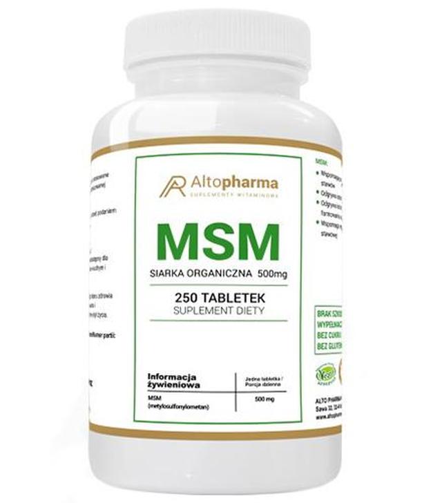 Altopharma MSM Siarka organiczna 500 mg - 250 tabl. - cena, opinie, stosowanie
