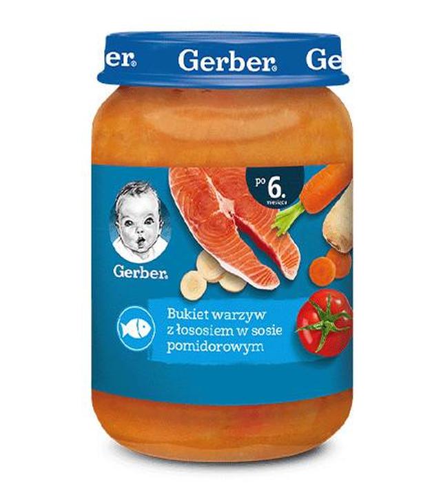 GERBER Obiadek bukiet warzyw z łososiem w sosie pomidorowym po 6 miesiącu - 190 g